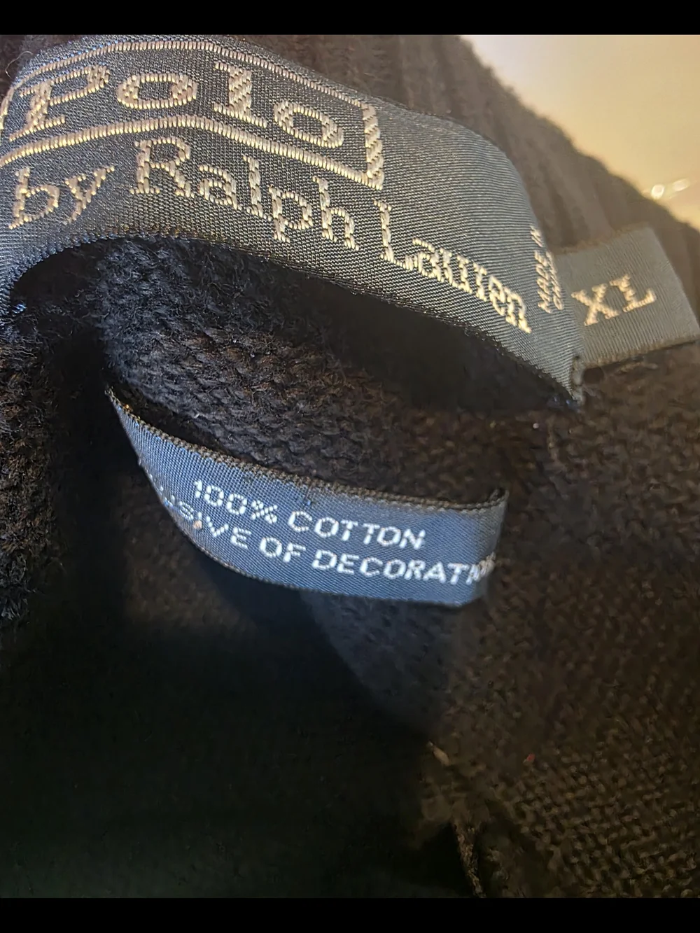 Polo by Ralph Lauren Black Half-Zip Sweater with Red Pony Logo